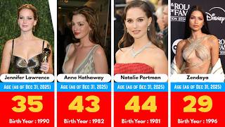 Top 100 Hollywood Female Actresses Age List 2025 | Updated Ages, Birth Years & Rankings