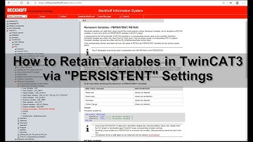 BK06. How to Retain Variables in Beckhoff TwinCAT3 via "PERSISTENT"
