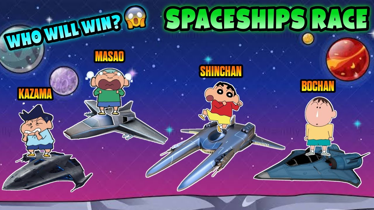 Shin Chan Speed Racing Shinchan vs kazama vs masao vs bochan in spaceship race 😱🔥 | shinchan ...