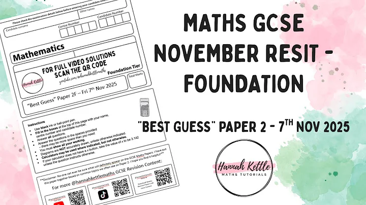 GCSE Maths Predicted Paper Edexcel Foundation Paper 2 - Calculator - 7th Nov 2025 | Maths Revision