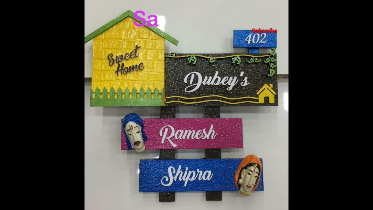 Wooden Nameplate | DIY Nameplate Design | Nameplate