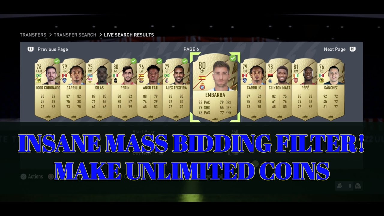 FIFA 22 TRADING TIPS - INSANE MASS BIDDING FILTER! MAKE UNLIMITED COINS - FIFA 22 TRADING TIPS!