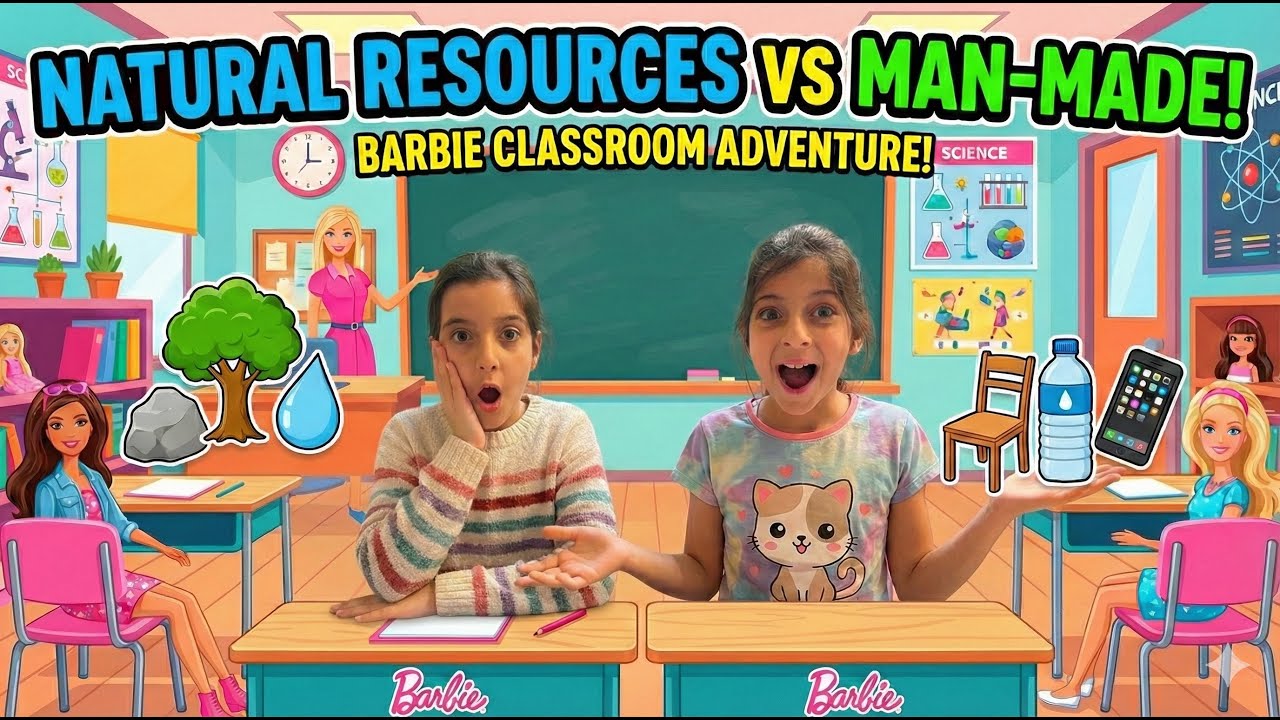 Natural Resources vs Man-Made! | Barbie Classroom Science