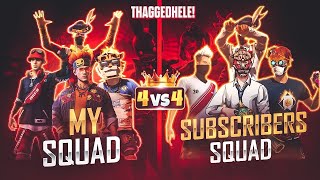 Subs Squas Vs My Squad🔥|| 4 Vs 4⚡️||Freefire Live Telugu❤️|| PUG Is Live⭐️|| #shorts #shortslive