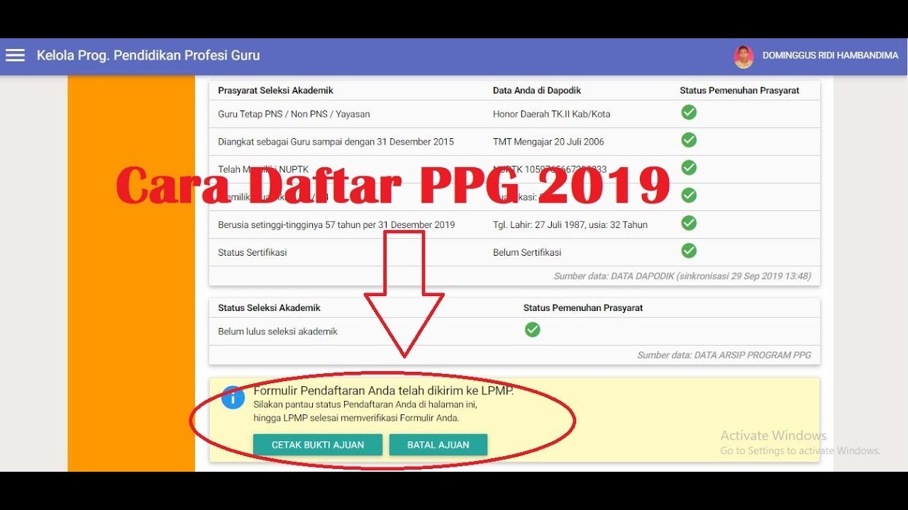 Cara Daftar PPG Dalam Jabatan 2019 