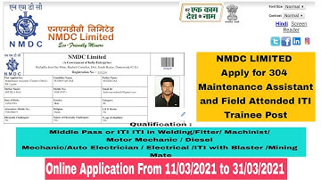 NMDC LIMITED RECRUITMENT 2021 FOR  304 MAINTENANCE ASSISTANT (ITI) POST || NMDC 2021 VACANCY FOR ITI