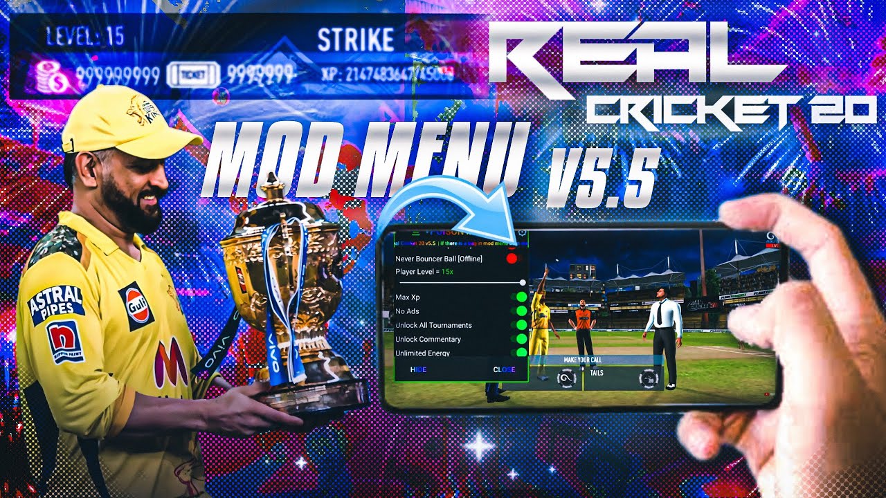 REAL CRICKET 20 Mod Menu • Unlimited Coins And Tickets • All ...