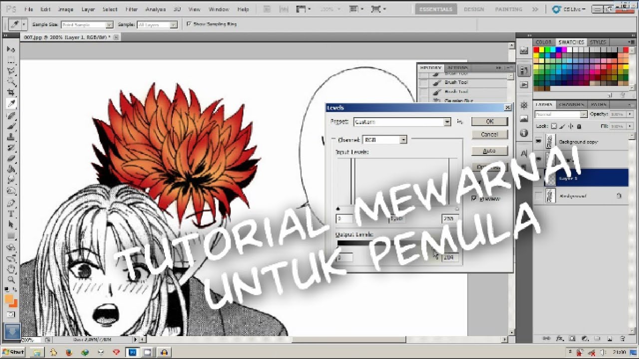 Tutorial Cara Mewarnai  Coloring Dasar Basic Photoshop 