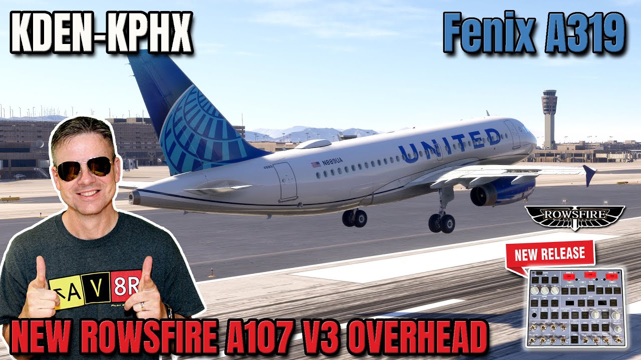 LIVE | Rowsfire A107 V3 Overhead Panel - Part Deux! | Full WINWING Setup | Fenix A319 | KDEN-KPHX