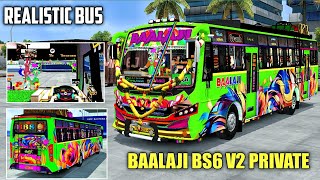 New Baalaji BS6 V2 Private Bus Mod | BUSSID Indian Bus | Realistic Design