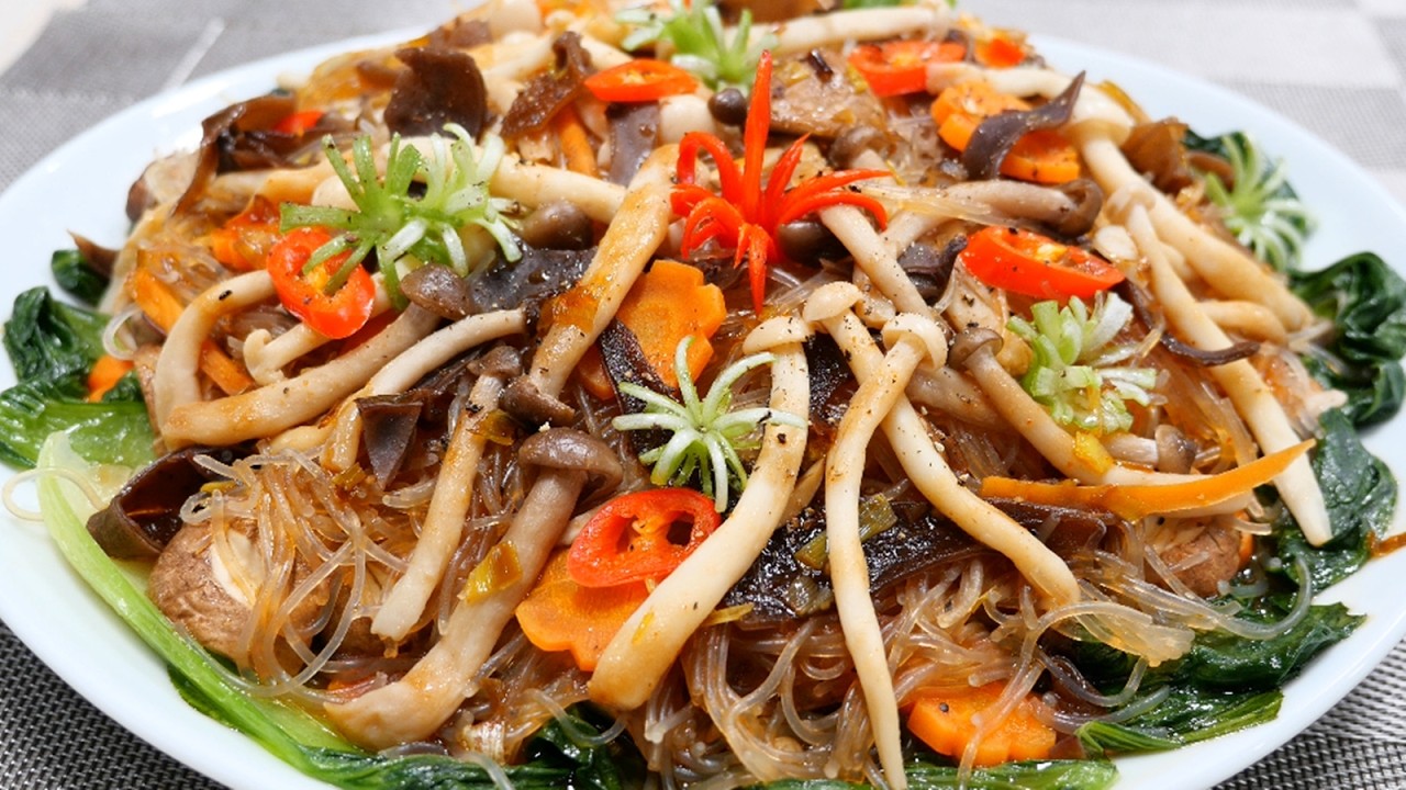 Nấu Món chay ngon như Món mặn - Miến, Nấm và Rau Cải siêu hấp dẫn by Vanh Khuyen