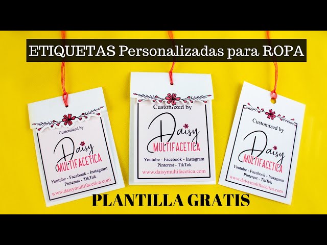 Etiquetas para ropa, Plantillas etiquetas, Etiquetas personalizadas para  imprimir