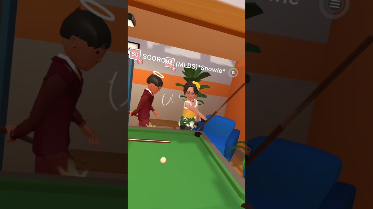 When screen mode full body avatars play pool 