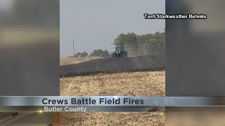 Crews battling field fires in Butler County