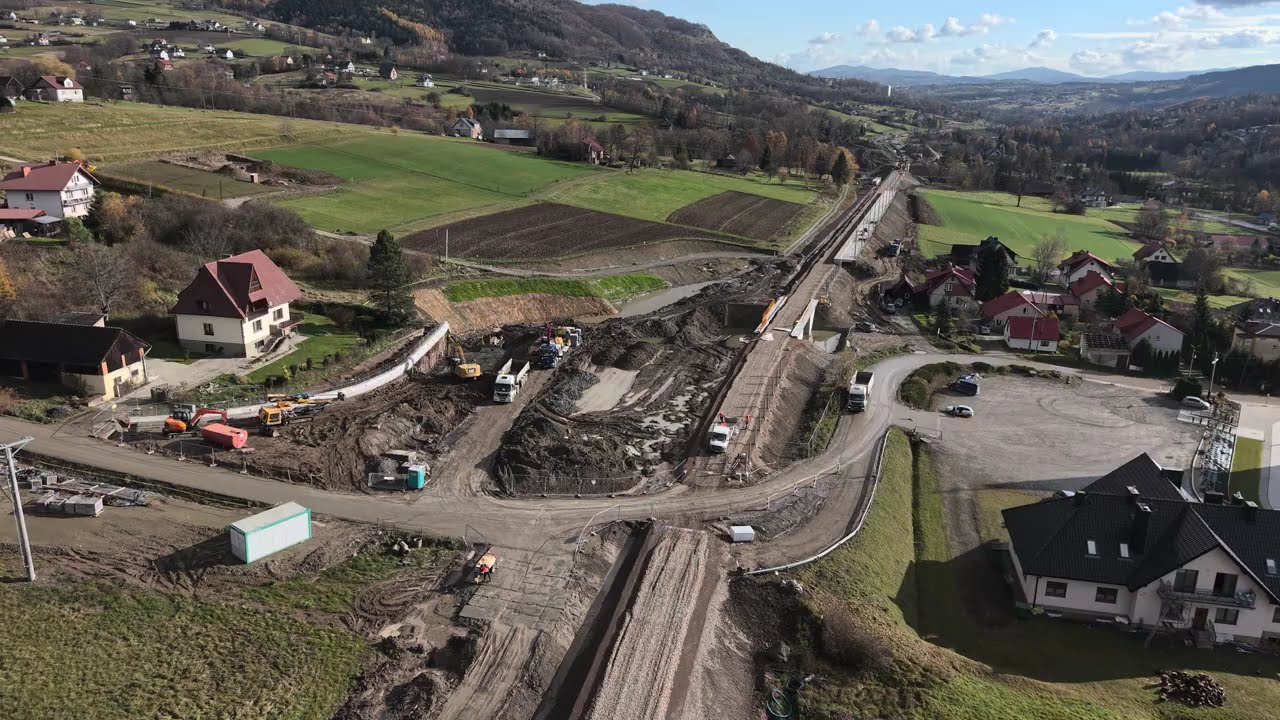 Prace przy budowie linii kolejowej nr 104 odcinek Chomranice  12.11.25 #nowysącz #kpo #inwestycje