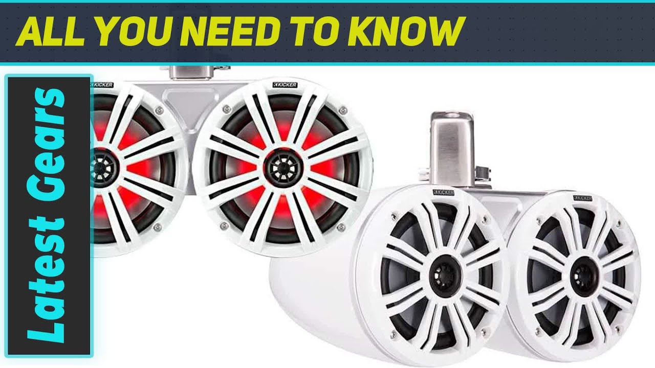 KICKER 45KMTDC65W Dual 6.5" Marine Wakeboard LED Tower Speakers: Unleash Powerful Sound on the
