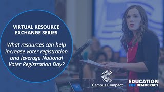 What resources can help increase voter registration and leverage National Voter Registration Day