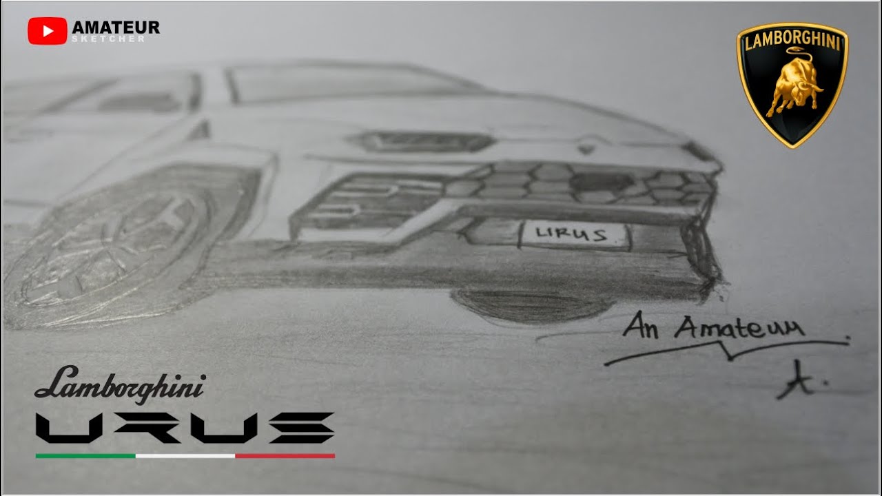 Car Sketch and Drawing - 2020 Lamborghini Urus SUV - YouTube