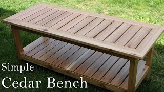 Building a Custom Bathroom Cedar Bench \\ Simple Woodworking