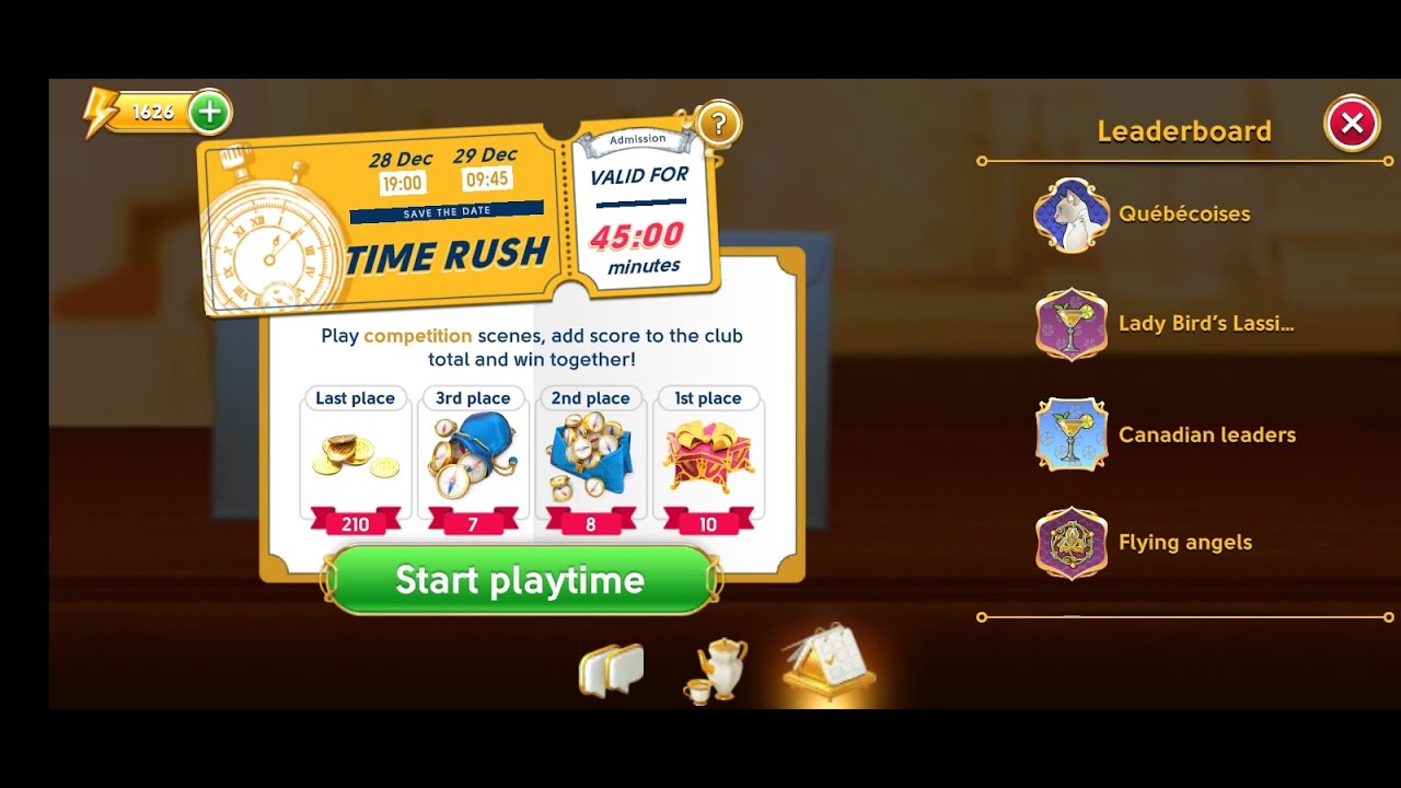 June's Journey Competition Time Rush December 28-29 2020 Score 482534