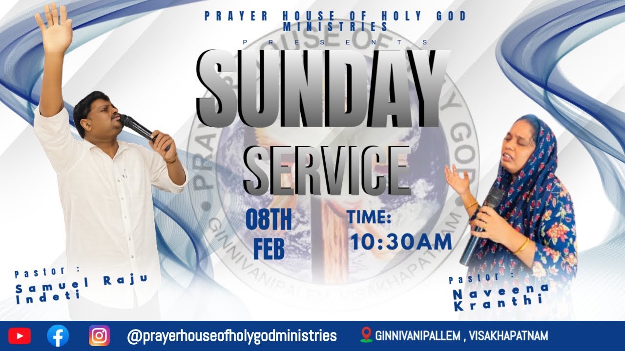 SUNDAY SERVICE|| REV SAMUEL RAJU || #live || PRAYER HOUSE OF HOLY GOD GINNIVANIPALEM