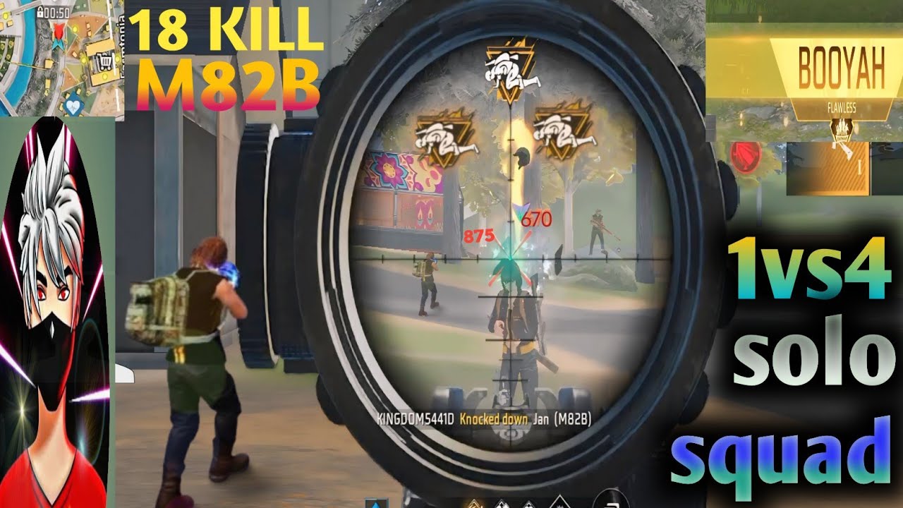 M82B Solo Vs Squad 18 kill 💪 Next Level Gameplay Garena Free Fire max ...