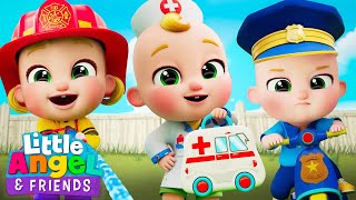 Doctor, Police And Fireman Song | Little Angel And Friends Kid Songs