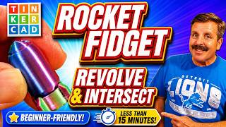 A Tinkercad Rocket Fidget: Sketch Revolve & Intersect Magic! 💯🔥