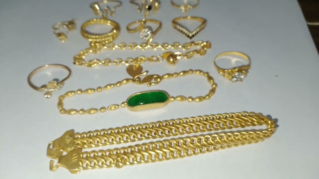 Emas perhiasan gelang permata giok hijau gelang limpan