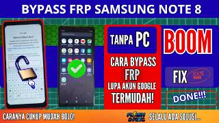 BYPASS FRP AKU GOOGLE SAMSUNG NOTE 8‼️ ONE CLICK FRRE TOOL 100% DONE 👍