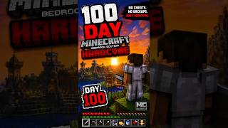100 Days In Minecraft Hardcore Bedrock Edition😱#minecraft #viral #shorts #minecraft100day #trending