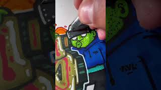 How to color a clean GRAFFITI CHARACTER 🤫🔥 #shorts  #art  #drawing  #graffiti