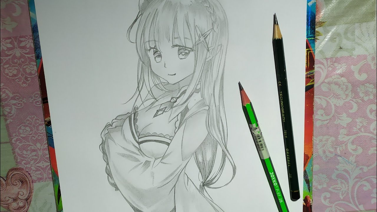 Cara gambar anime cantik menggunakan pensil Semua 