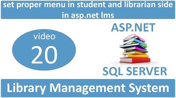 set proper menu in student and librarian side in asp net lms