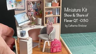 Miniature DIY Flever Kit QT-030 computer desk set show &amp; share