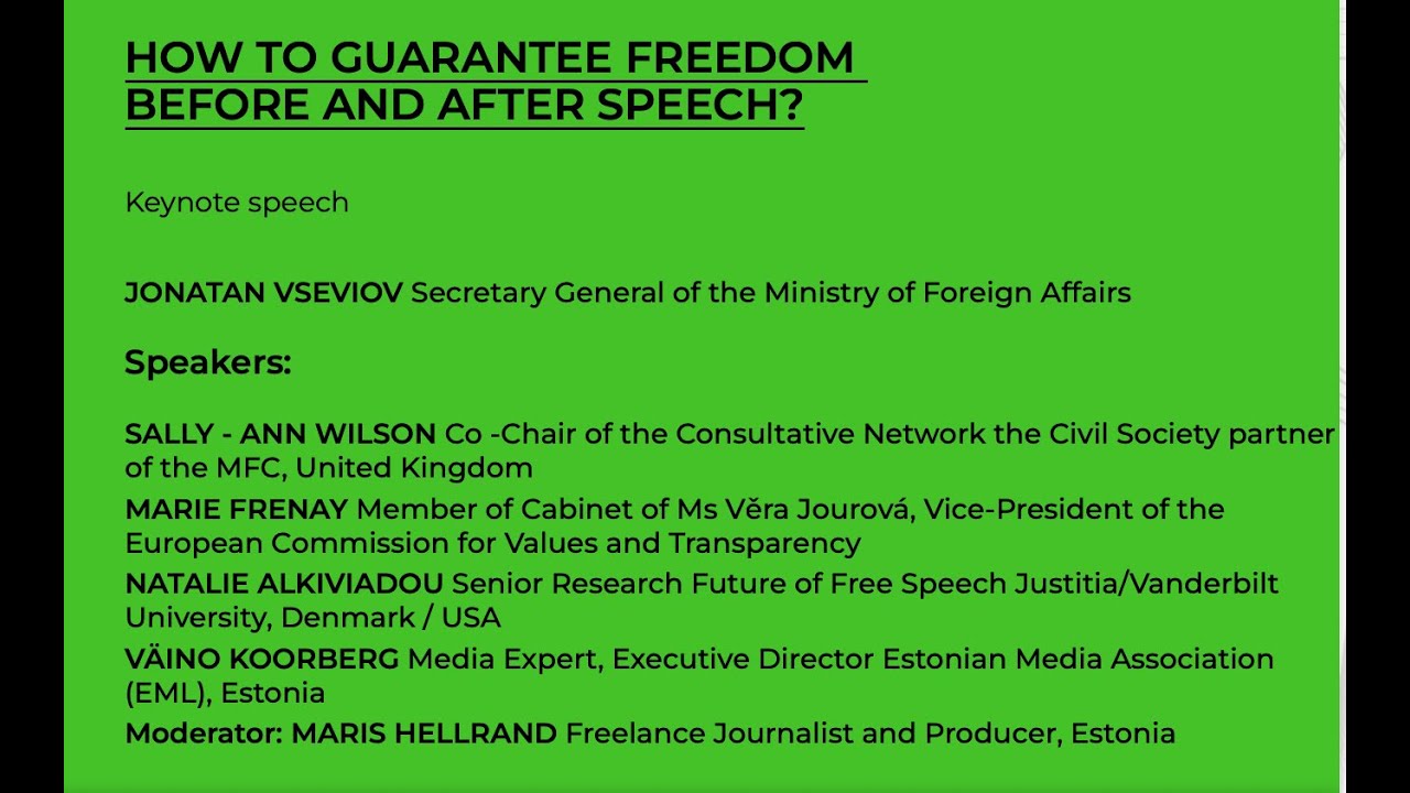 II - HOW TO GUARANTEE FREEDOM BEFORE AND AFTER SPEECH?, ENG