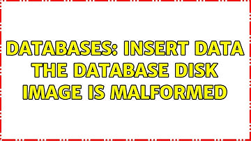 Databases: INSERT DATA The database disk image is malformed