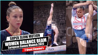 [Super SlowMotion] 2 Great Balance Beam routines - European Championship 2022 Munich