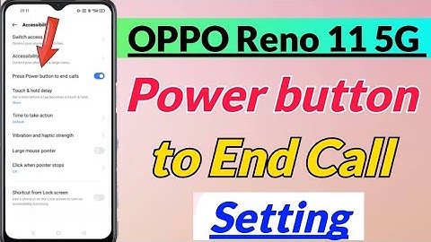 OPPO Reno 11 5G me Power button to end call Setting kaise kare | OPPO Reno 11 5G power button