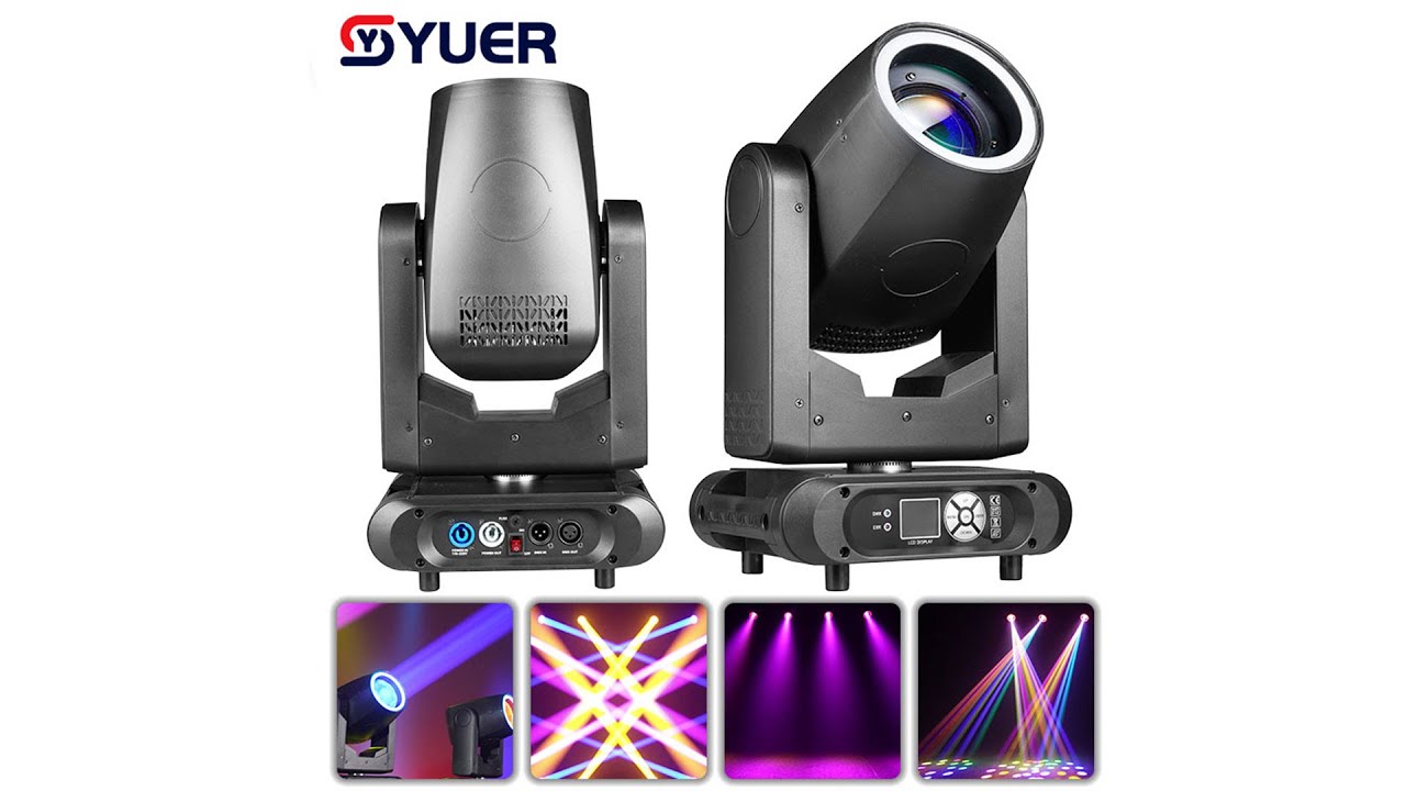 YUER™️ LED 300W Beam Spot Moving Head Light With Aperture+Double Prism+Rainbow+Atomization Effect