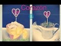 Corazón de madera decorado con decoupage