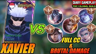 HARD MATCH! XAVIER SOLO RANK VS FULL CC & BRUTAL DAMAGE‼️Best Build Xavier 2024 - Mobile Legends