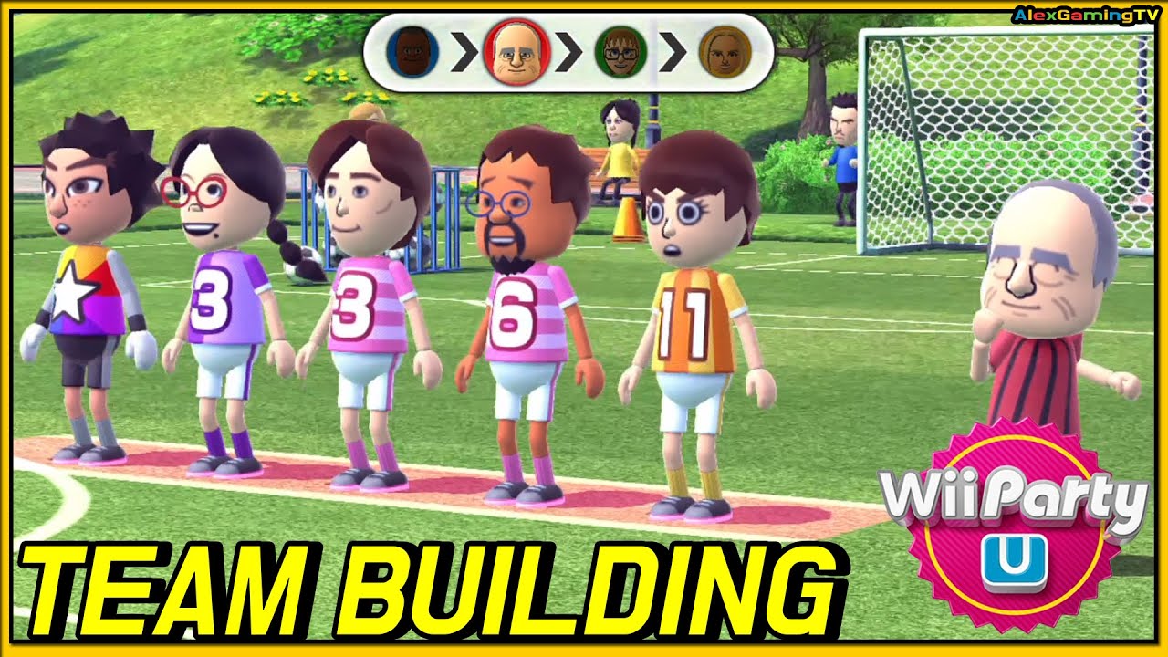 Wii Party U - Team Building 🎵 Player Tommy vs Joao vs Merrick vs IIka ( Eng Sub ) | AlexGamingTV