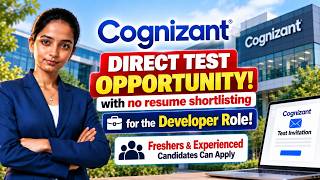 🚨DIRECT TEST OPPORTUNITY FROM COGNIZANT! | Developer | Hyderabad | Hybrid 💼🔥