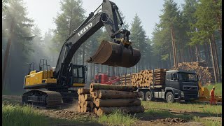 🔴 LIVE INSANE Logging &amp; Construction Operations! (Huge Machines Working Together) | FS25
