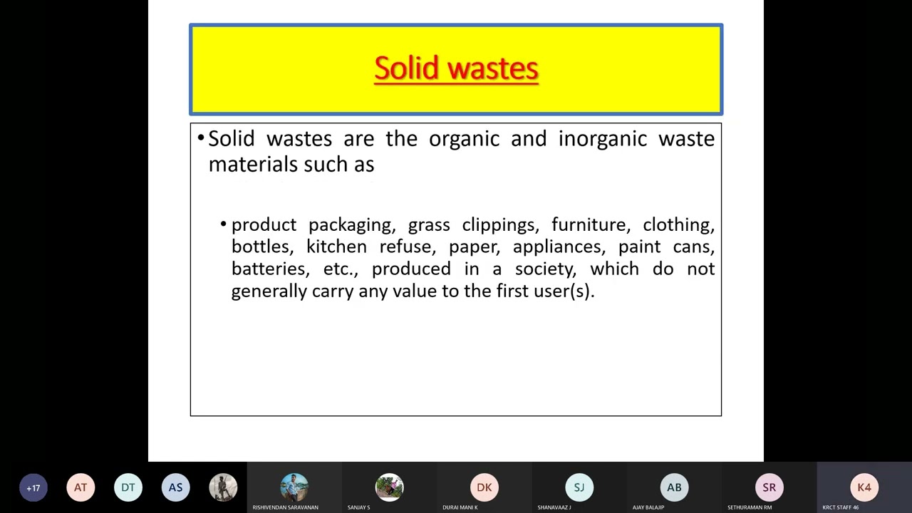 Municipal Solid Waste Management - Sources and Characteristics of Waste Online presentation
