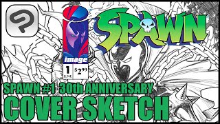 SPAWN #1 30th anniversary Todd McFarlane - Comic Art Pencils Drawing Sketch Cover by Chris Noeth