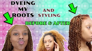 DYEING My Roots | Bleaching My Curly Hair | How To TOUCH UP Your Roots at Home BEFORE &amp; AFTER