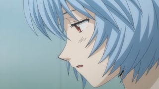 Rei stops Asuka from sniffing without blinking