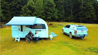 2 DAYS CAMPING WITH CARAVAN IN HIGH RAIN | Swan Caravan